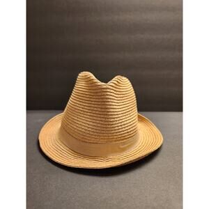 LAKE SHORE DRIVE Tan Straw Fedora Womens OS Beach Beachy Boho Summer Festival